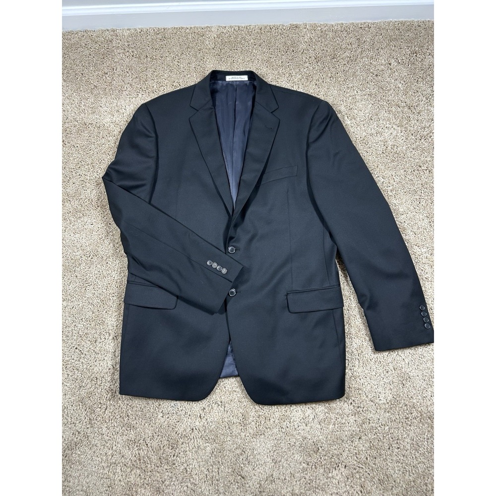 Joseph Abboud Heritage Reda Super 110s Wool Blazer Mens 44L Black Sport Coat
